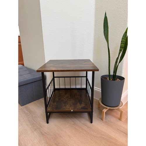 Industrial end table - end, 2-tier