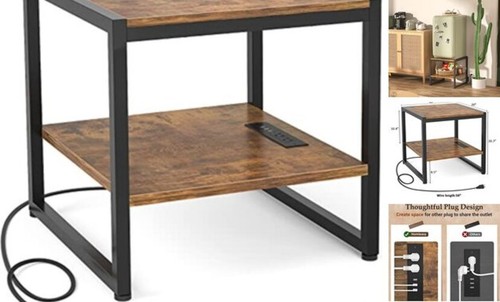 End table with charging - with,